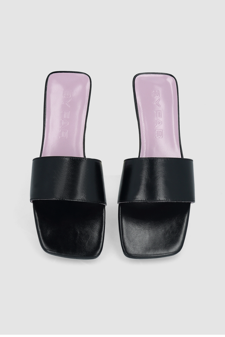 Ceni Black Creased Leather Slip-On