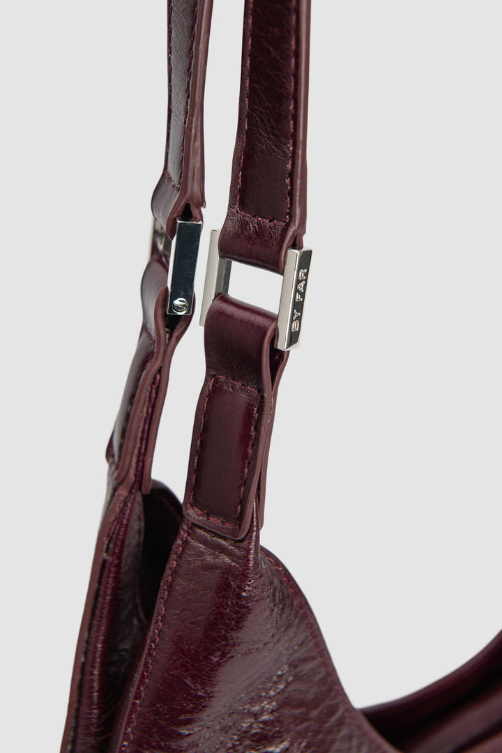 Amber Folio Grape Calf Leather Shoulder Bag