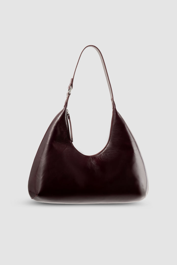 Amber Grape Calf Leather Shoulder Bag