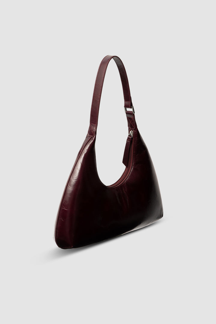 Amber Grape Calf Leather Shoulder Bag