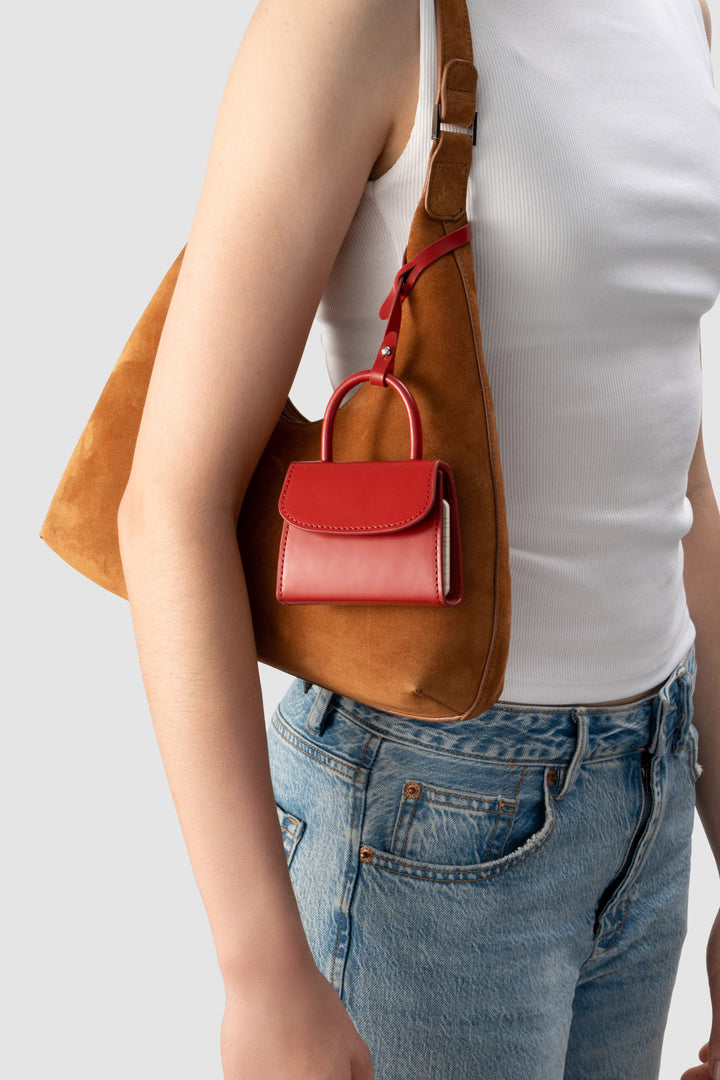 Amber Summer Tan Suede Leather Shoulder Bag