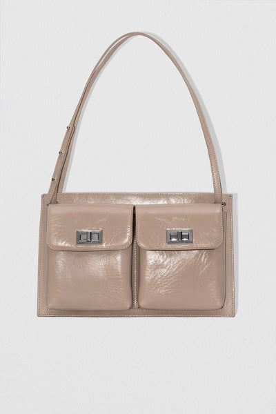 トートバッグ BY FAR Brown Leather Billy Shoulder Bag Billy Tote Dryland Creased Calf Leather Shoulder Bag – BY FAR