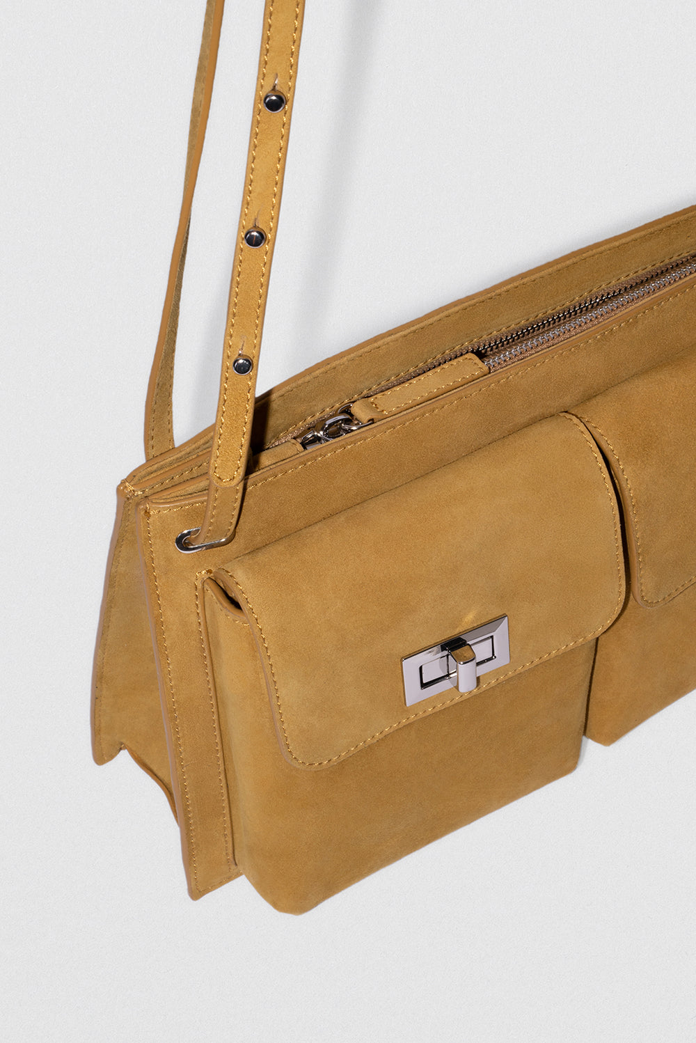 Billy Tote Cumin Kid Suede Leather Shoulder Bag