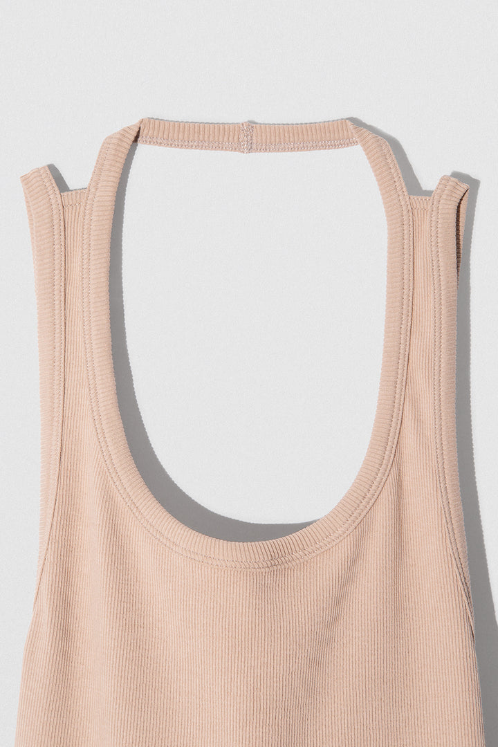 BLANK TANK TOP MINK COTTON RIB