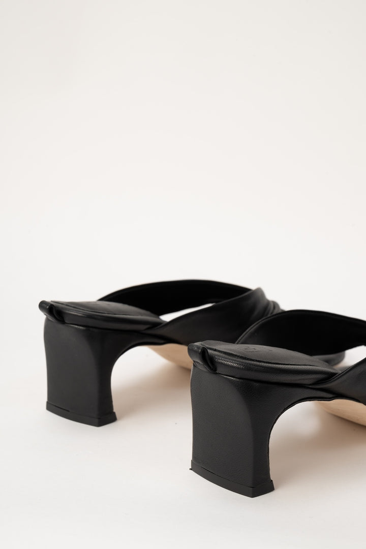 Dasha Heel Black Nappa Leather