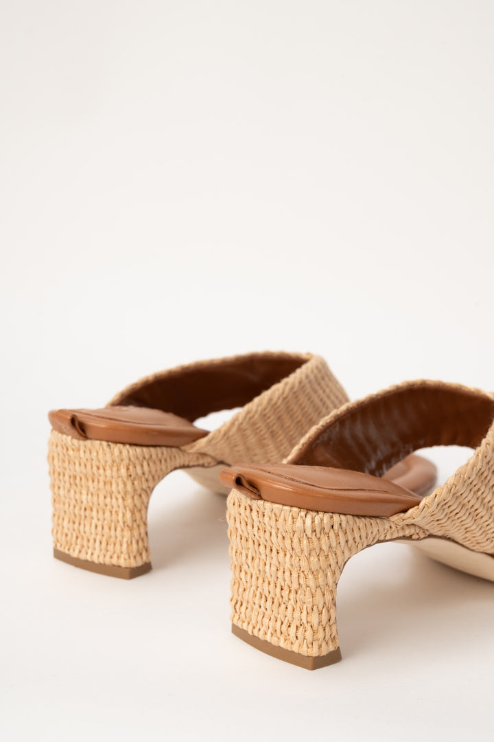 Dasha Heel Natural Raffia