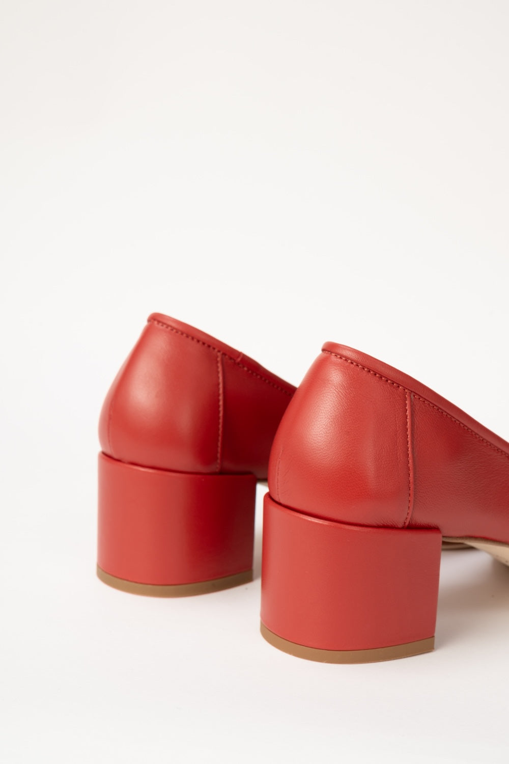 Prudence 45 Blood Red Nappa Leather Ballet-Style Pump