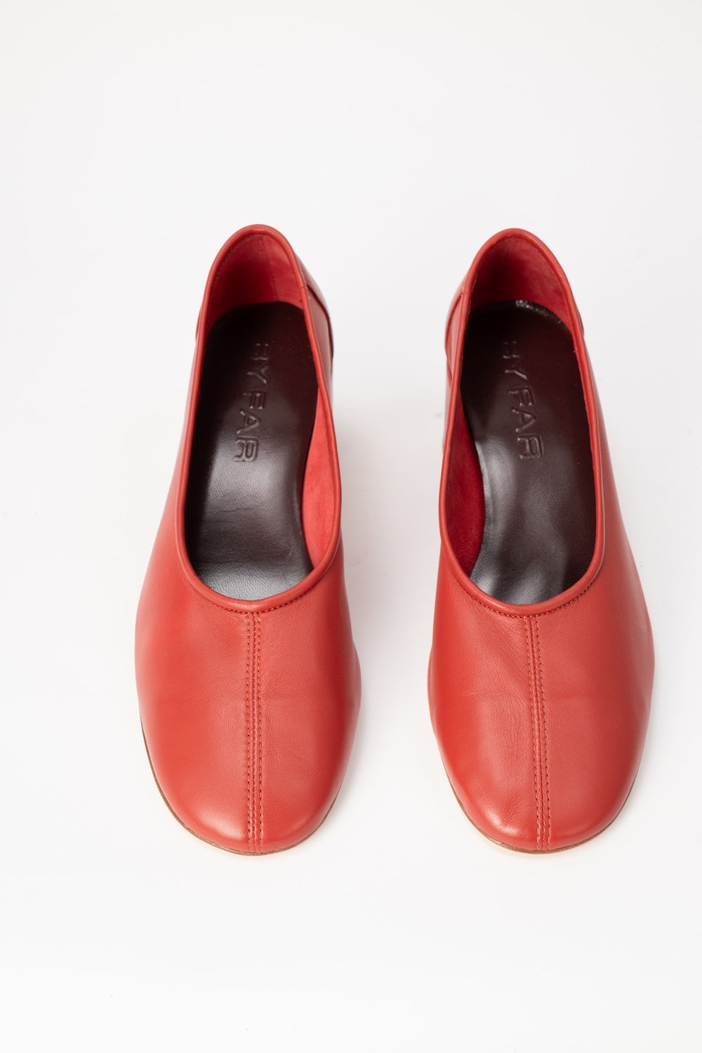 Prudence 45 Blood Red Nappa Leather Ballet-Style Pump