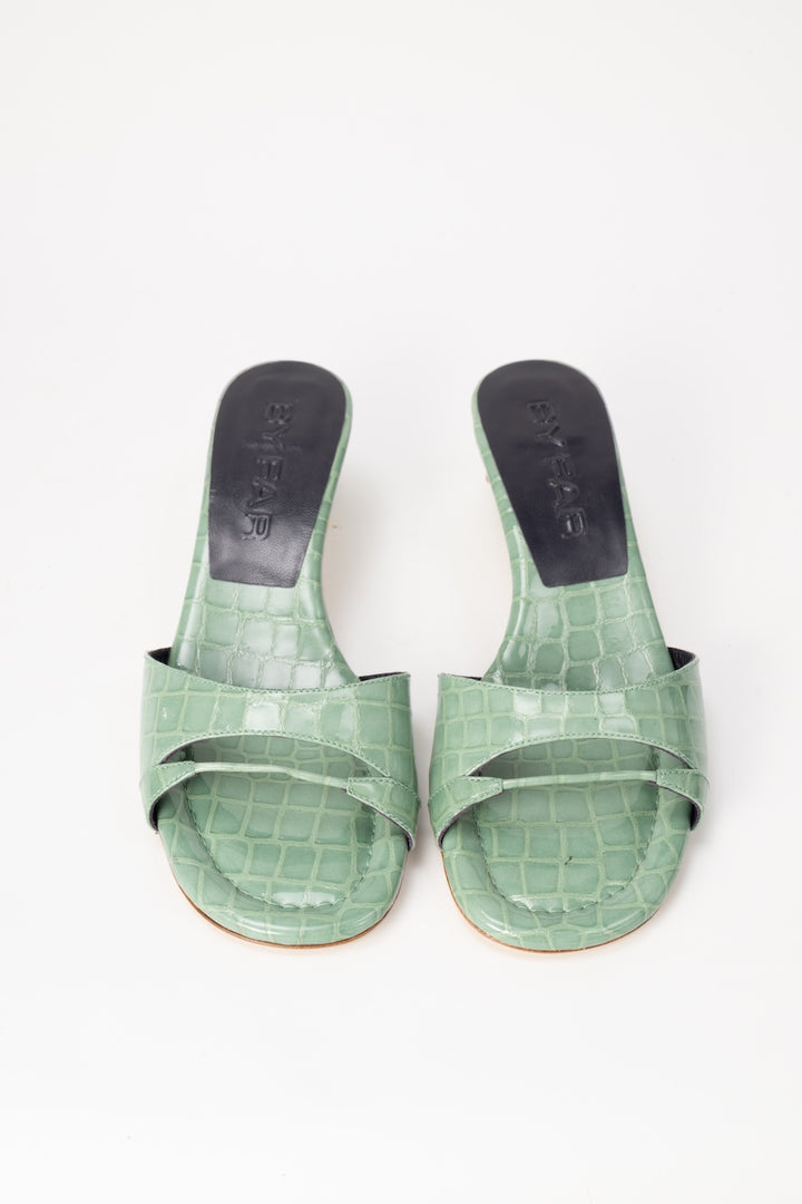 Babygirl Fresh Croco Embossed Leather Slip-On Mule