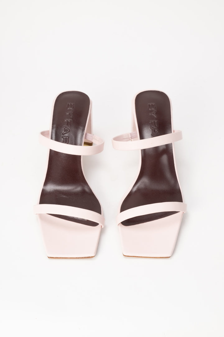 Tanya Baby Pink Nappa Leather Slip-On Mule