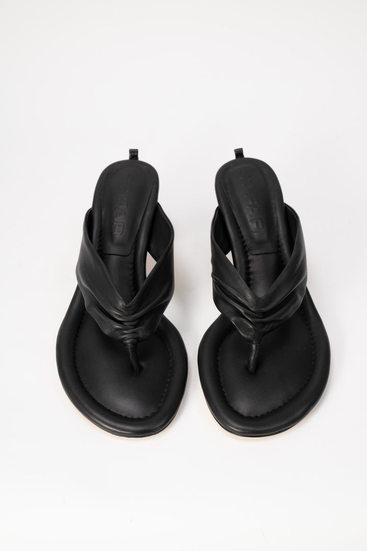Dasha Heel Black Nappa Leather