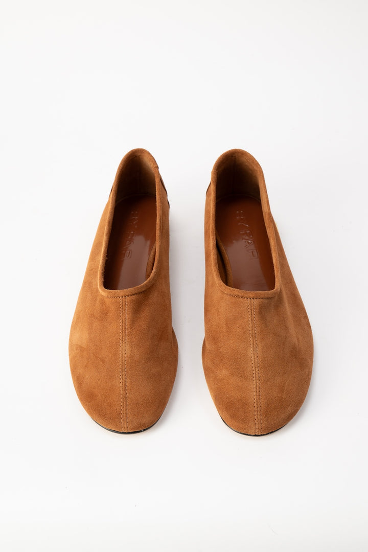 Prudence Summer Tan Suede Leather Ballet Flat
