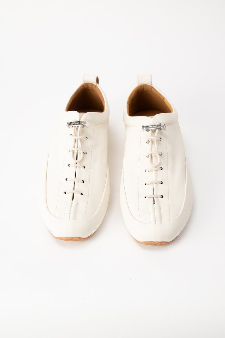 Prudent White Nappa Leather Sneaker