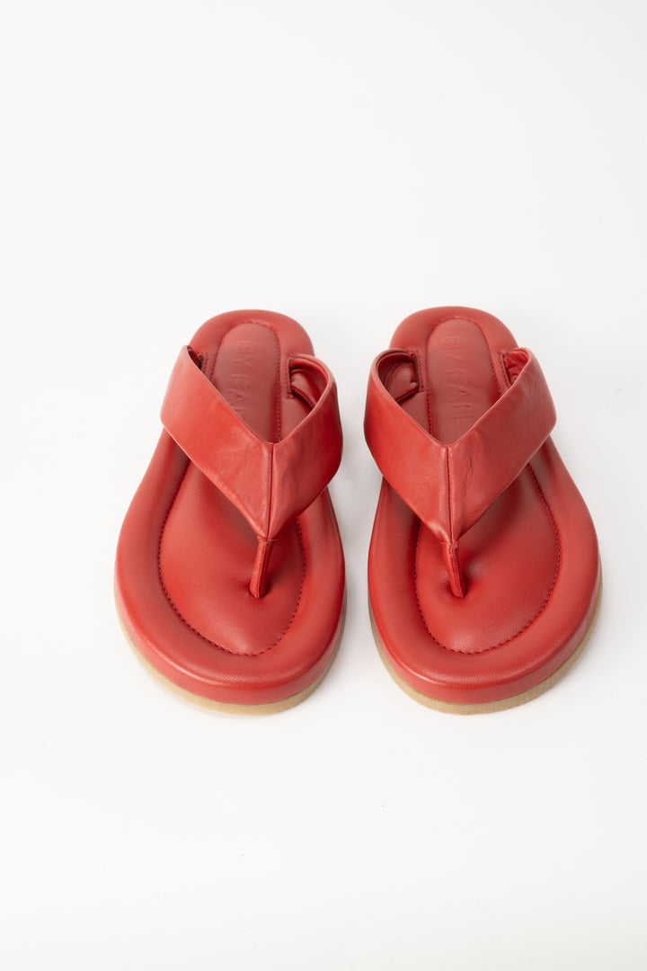 Dasha 2.0 Blood Red Nappa Leather Flip-Flop Sandal