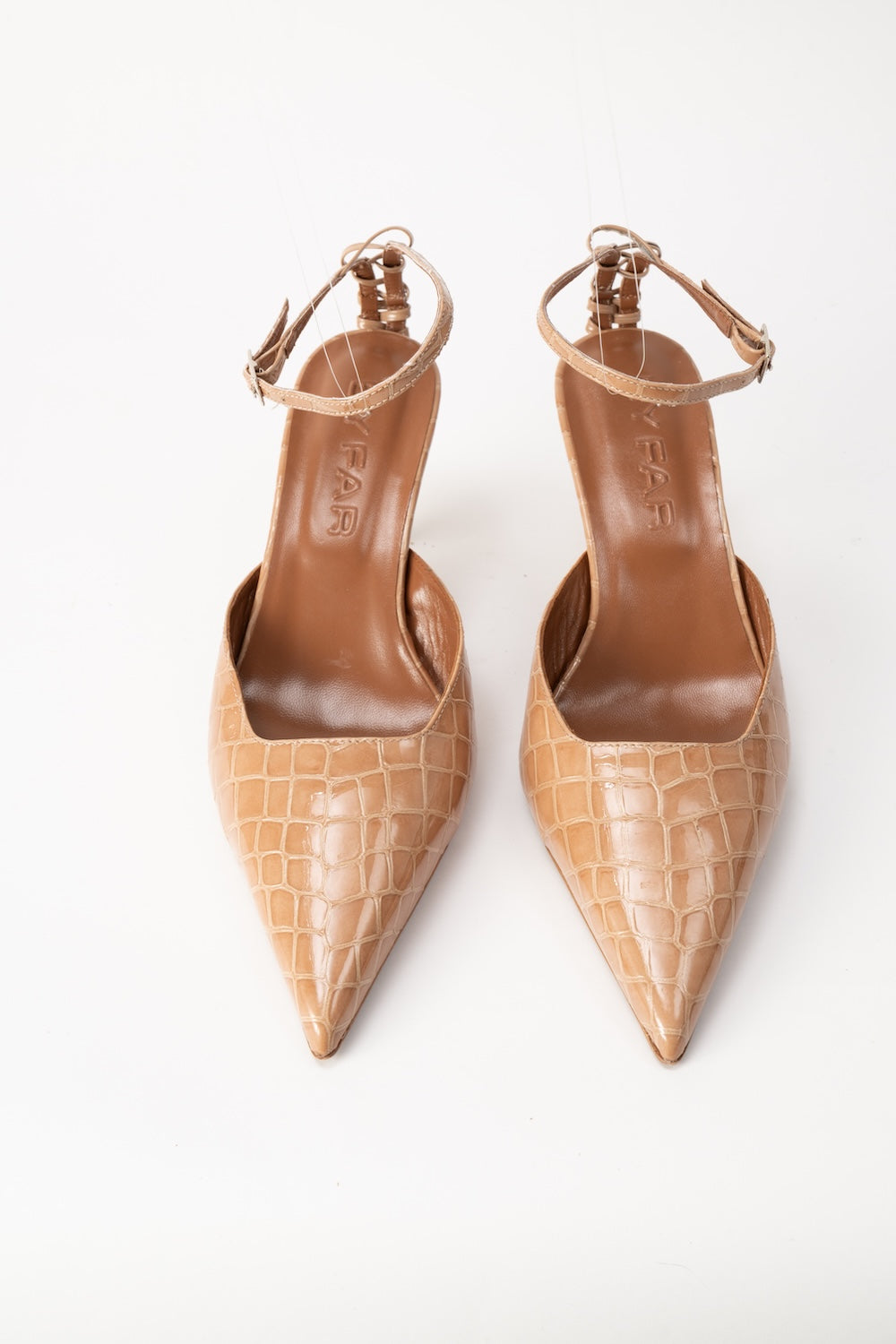 Teese Pump Light Tan Croco Embossed Leather