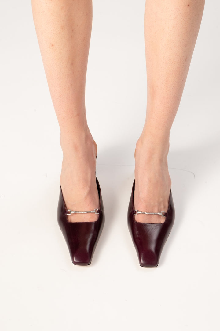 Leda Grape Calf Leather Mule