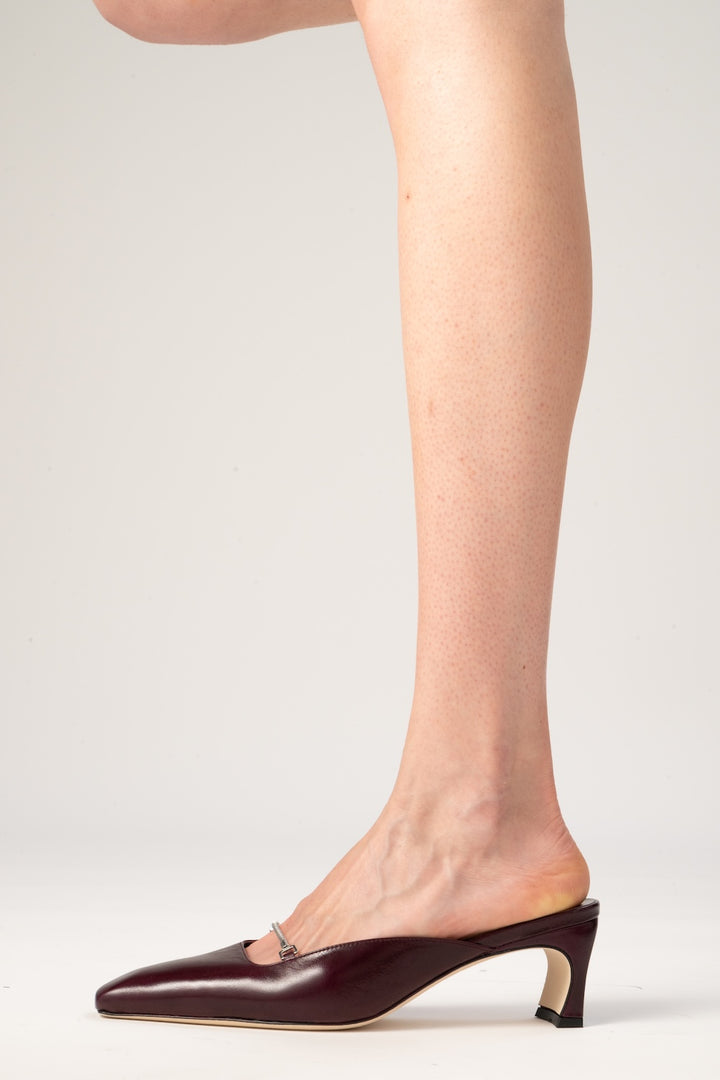 Leda Grape Calf Leather Mule