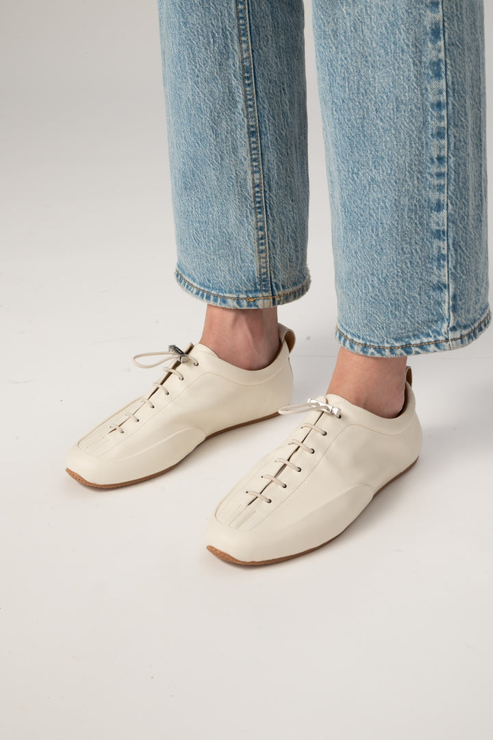 Prudent White Nappa Leather Sneaker
