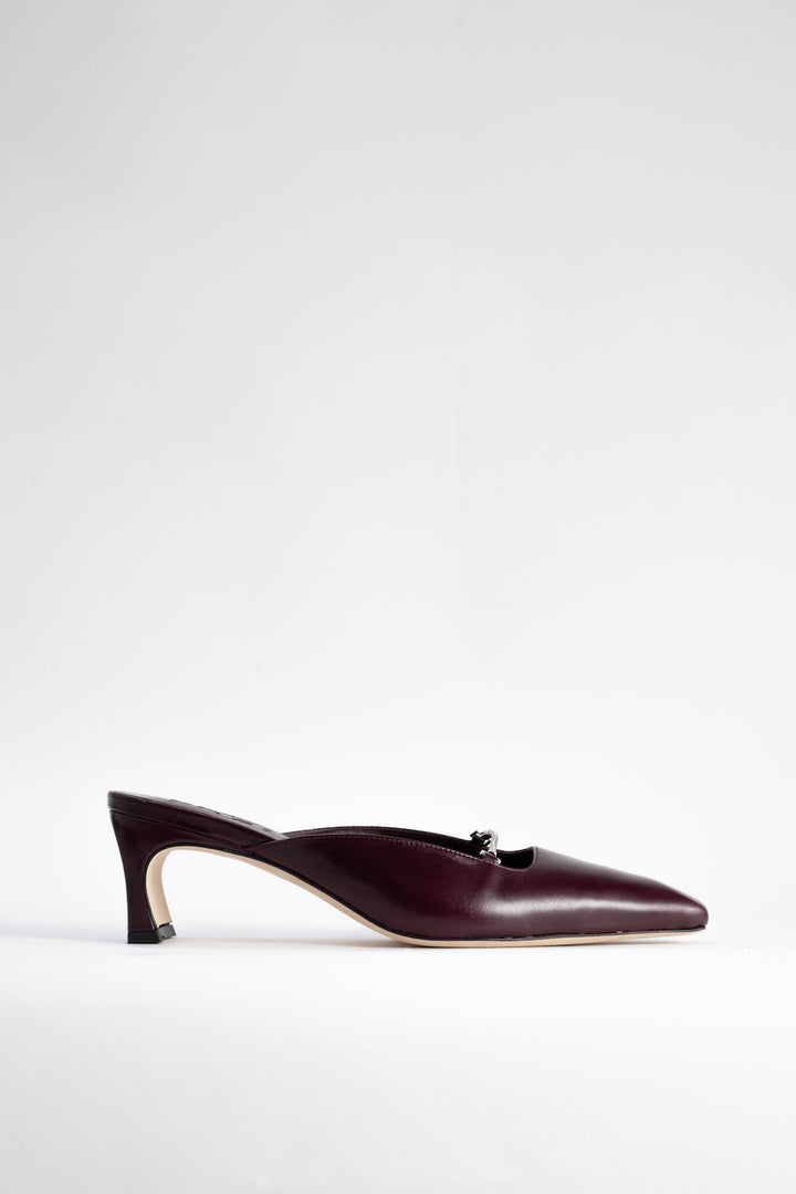 Leda Grape Calf Leather Mule