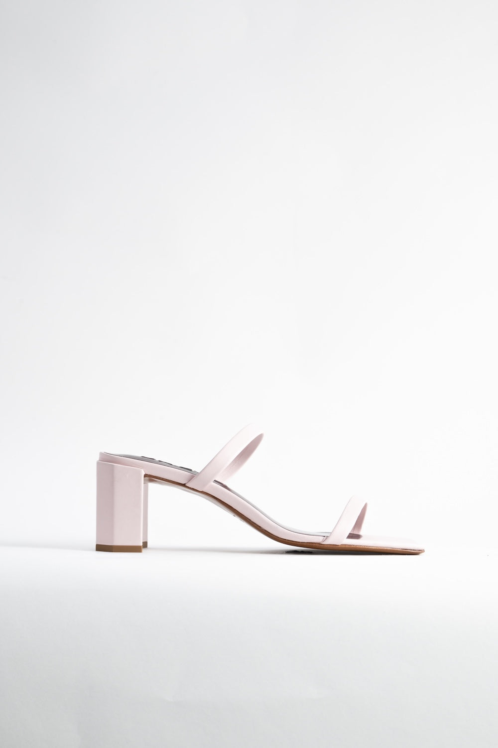 Tanya Baby Pink Nappa Leather Slip-On Mule