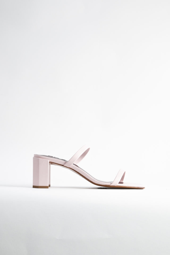 Tanya Baby Pink Nappa Leather Slip-On Mule