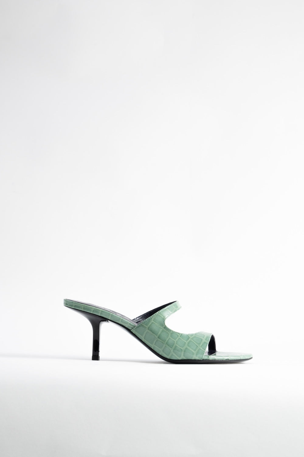 Serena Fresh Croco Embossed Leather Slip-On Mule