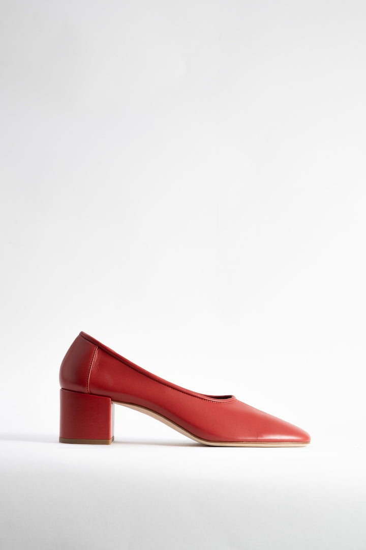 Prudence 45 Blood Red Nappa Leather Ballet-Style Pump