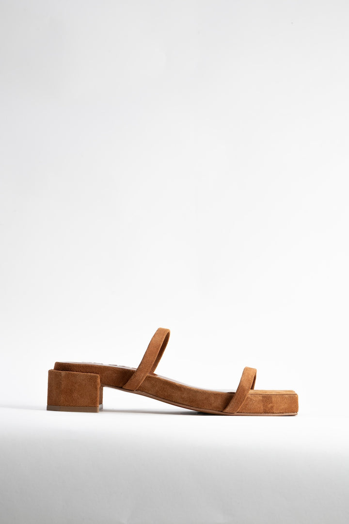 Tanya Flat Summer Tan Suede Leather