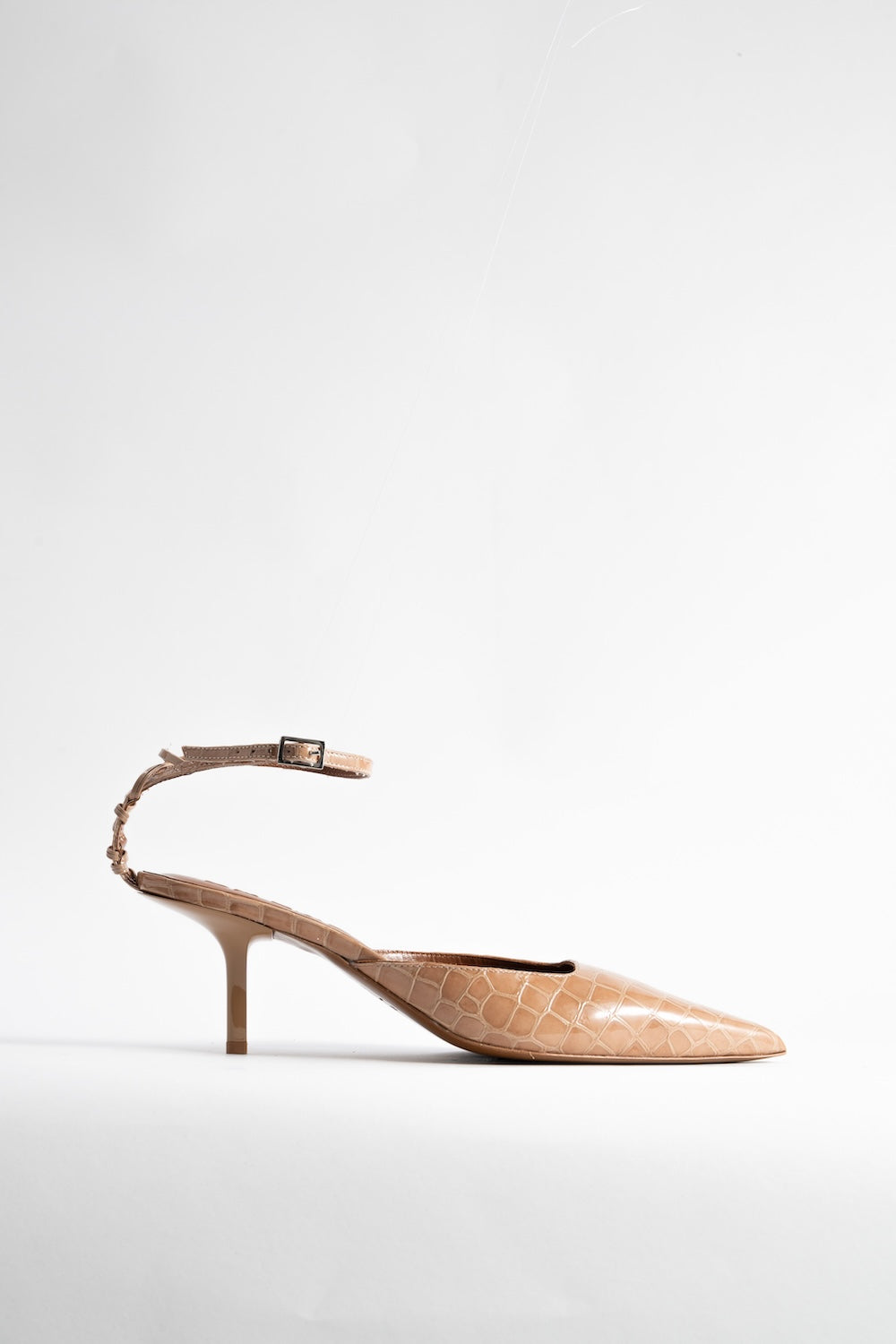 Teese Pump Light Tan Croco Embossed Leather