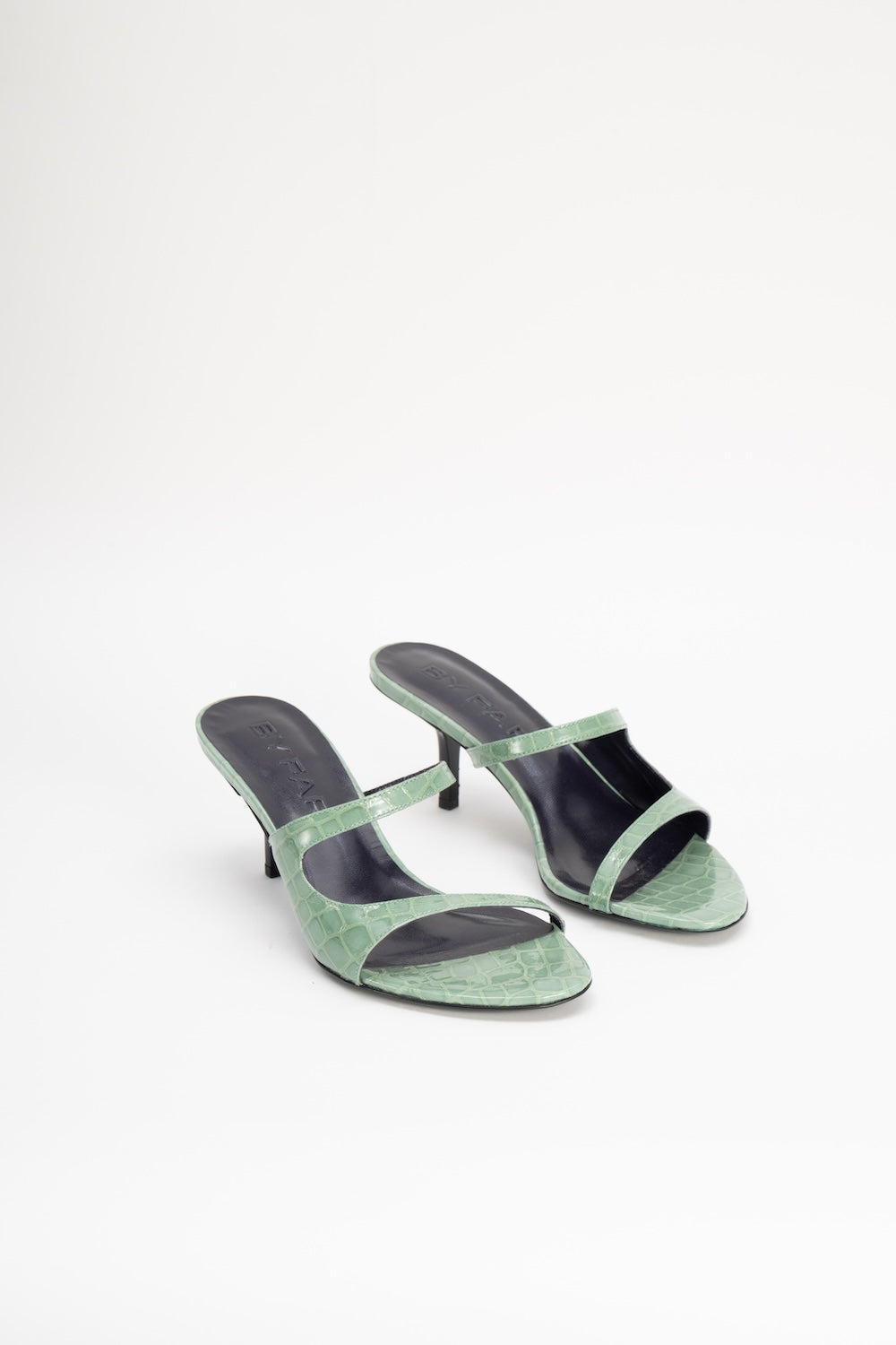 Serena Fresh Croco Embossed Leather Slip-On Mule