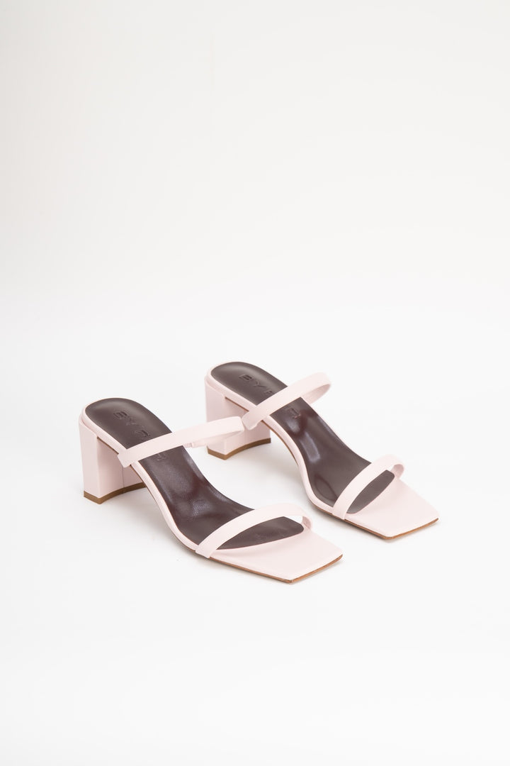 Tanya Baby Pink Nappa Leather Slip-On Mule