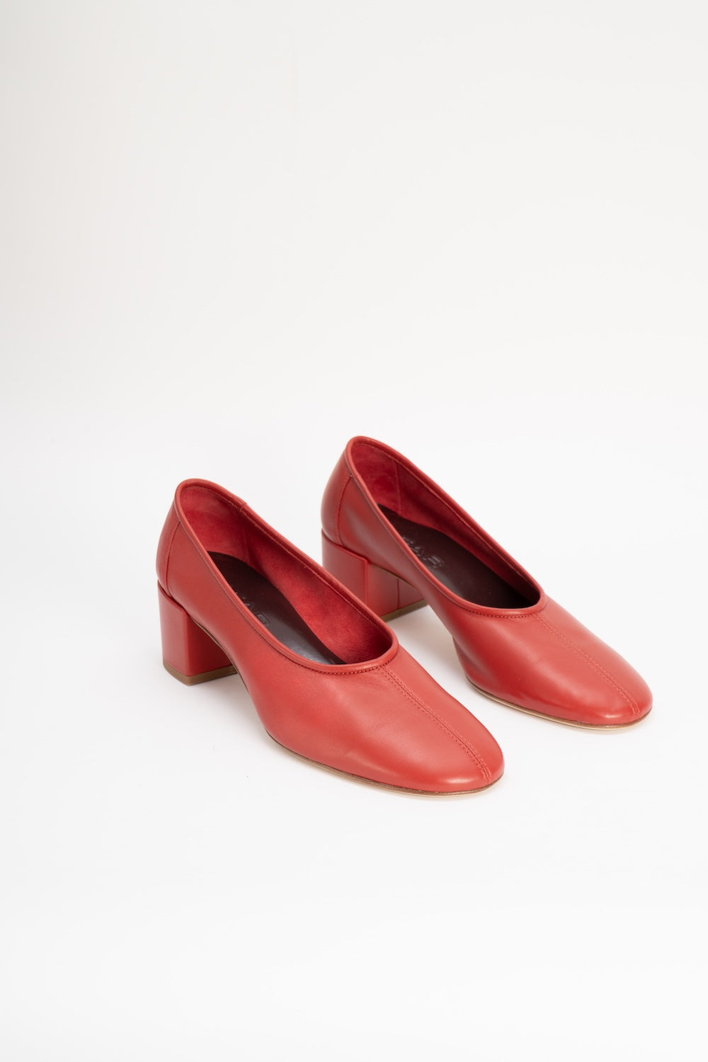 Prudence 45 Blood Red Nappa Leather Ballet-Style Pump