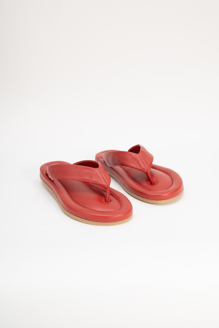 Dasha 2.0 Blood Red Nappa Leather Flip-Flop Sandal