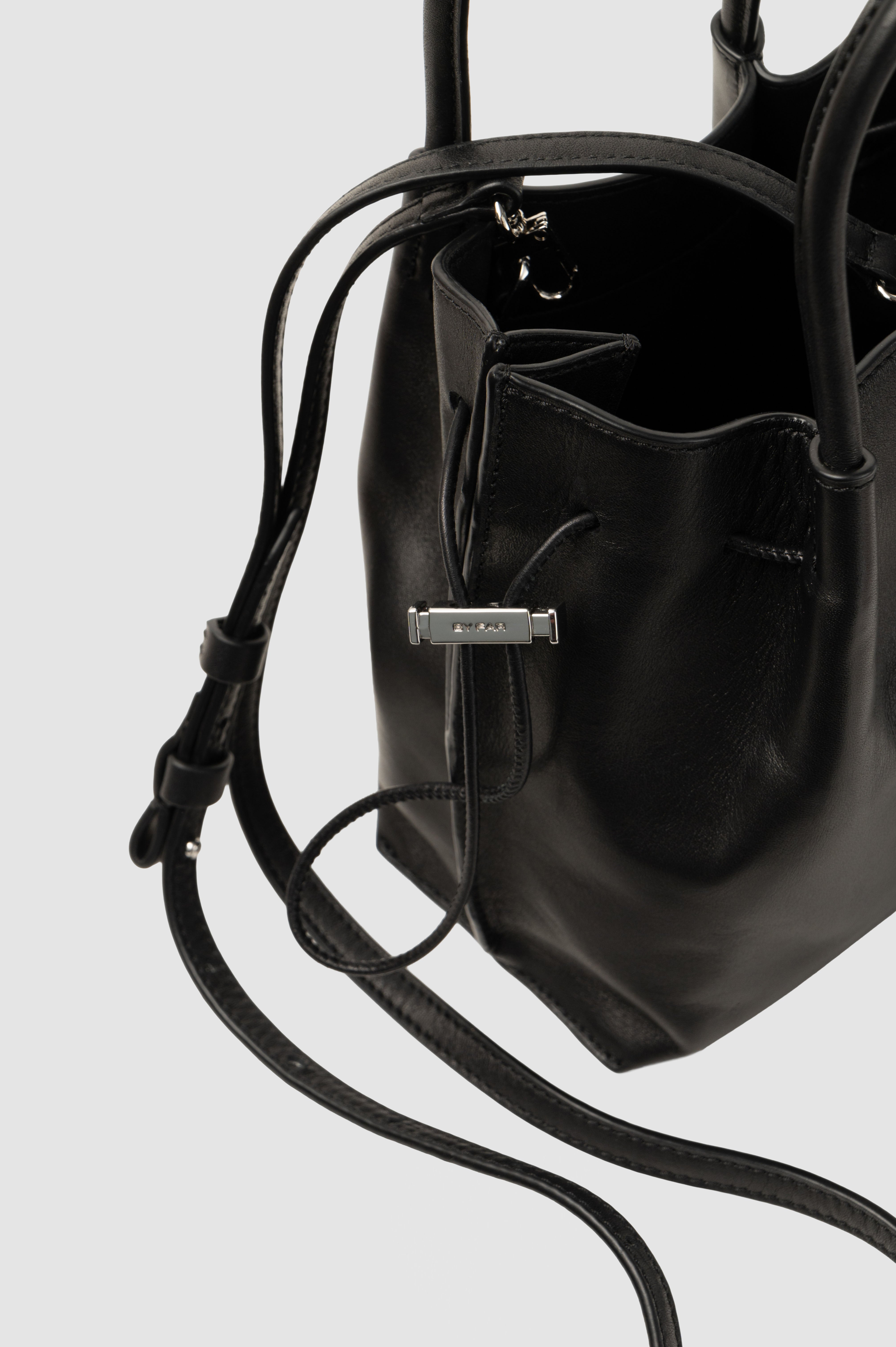 Baby Kayla Black Nappa Leather Top Handle Bag – BY FAR