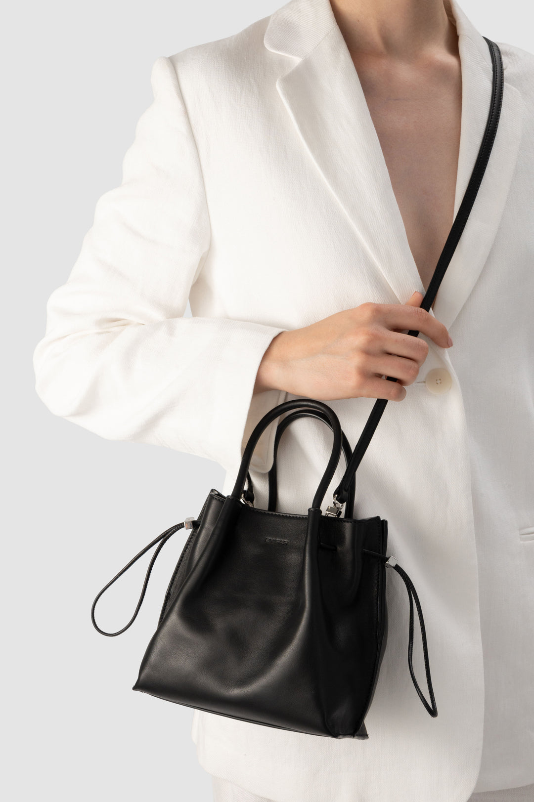 Baby Kayla Black Nappa Leather Top-Handle Bag