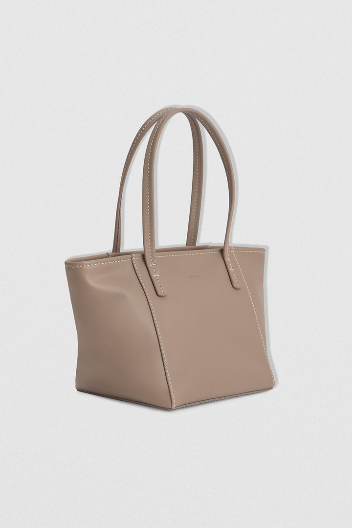 Bar Tote Taupe Box Calf Leather