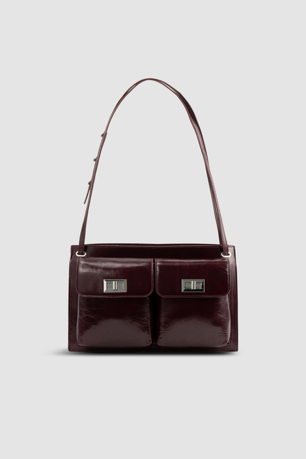 Billy Tote Grape Calf Leather Shoulder Bag