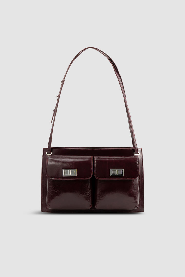 Billy Tote Grape Calf Leather Shoulder Bag