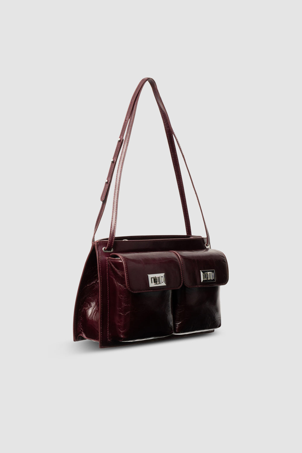 Billy Tote Grape Calf Leather Shoulder Bag