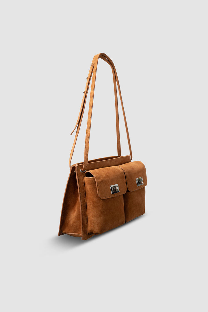 Billy Tote Summer Tan Suede Leather Shoulder Bag
