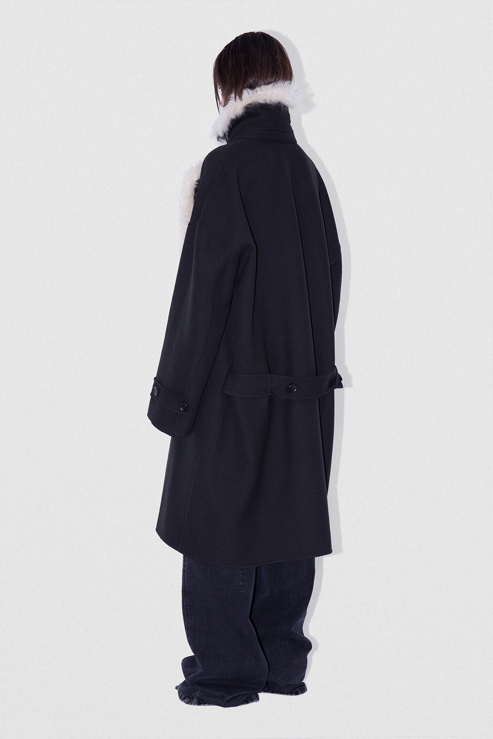 Constance Coat Black Gabardine