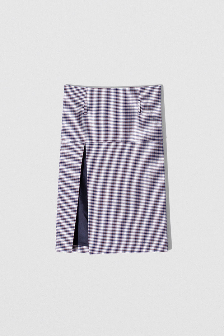 Cosima Skirt Navy Cotton Check