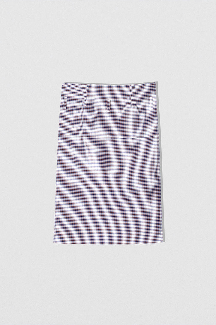 Cosima Skirt Navy Cotton Check