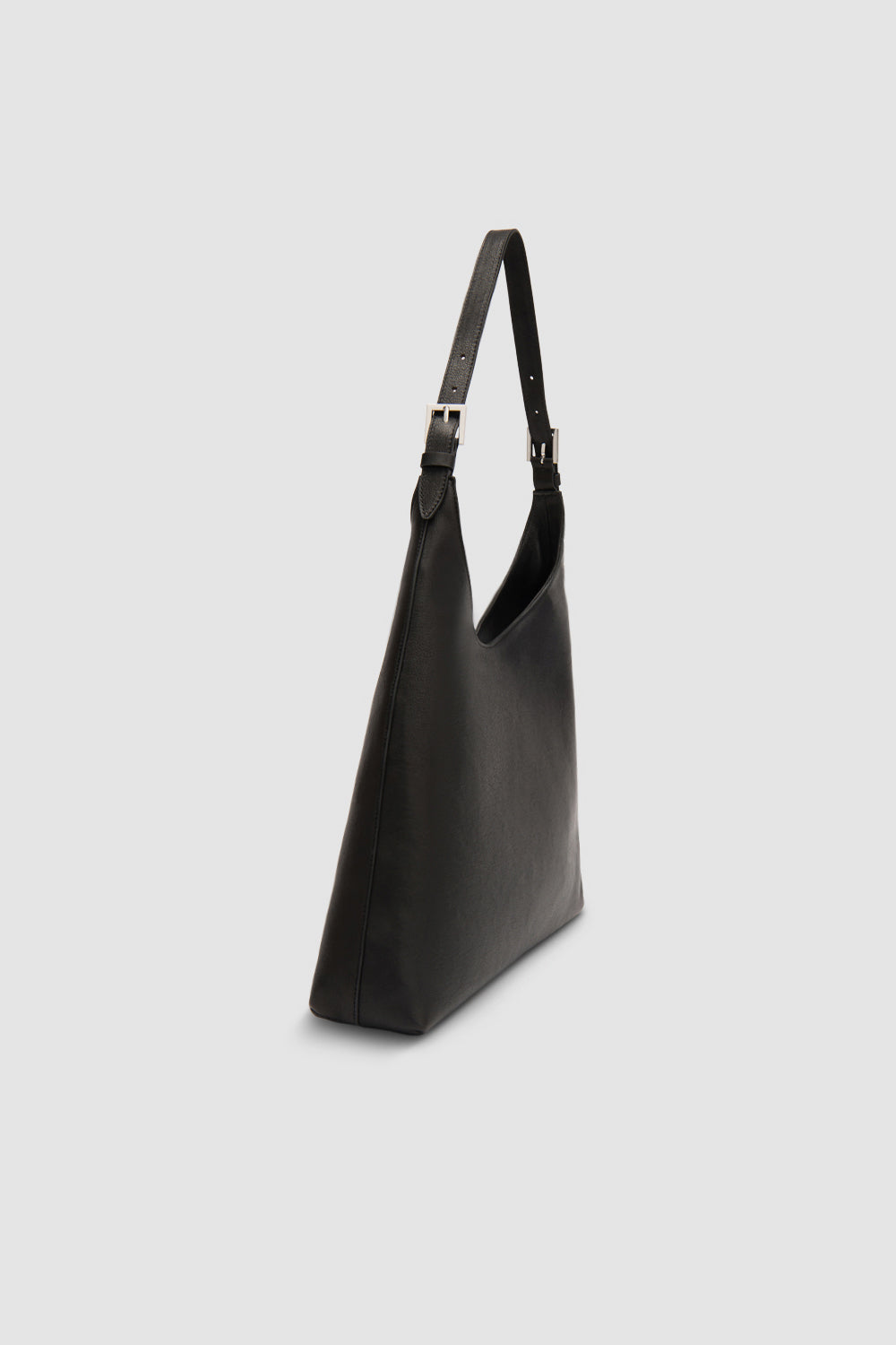 Camryn Black Washed Leather Shoulder Bag