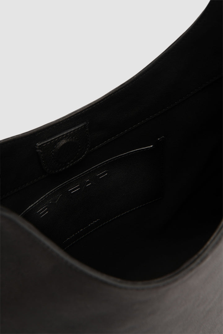 Camryn Black Washed Leather Shoulder Bag
