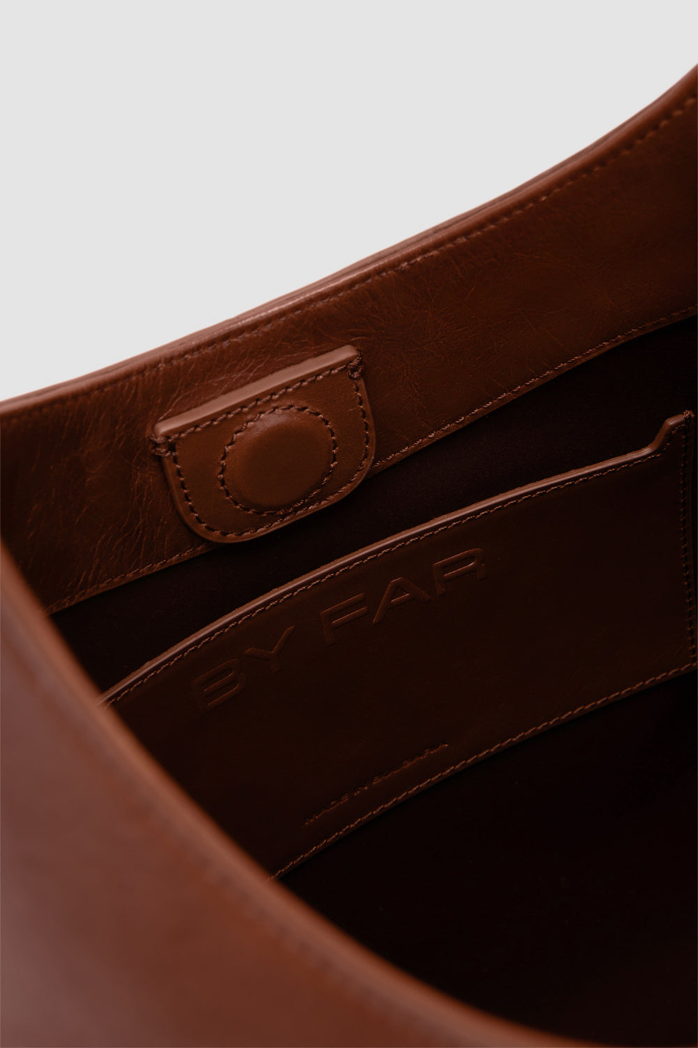 Camryn Tan Distressed Leather Shoulder Bag