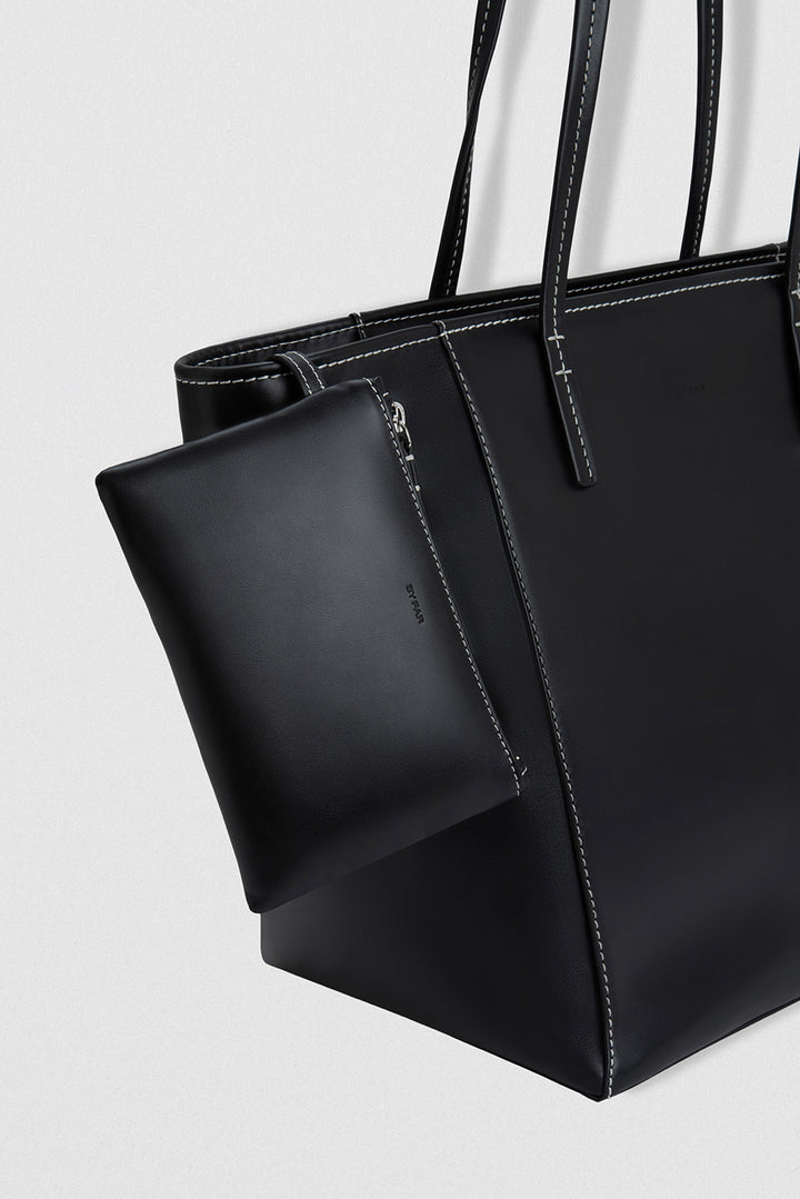 Club Tote Black Box Calf Leather