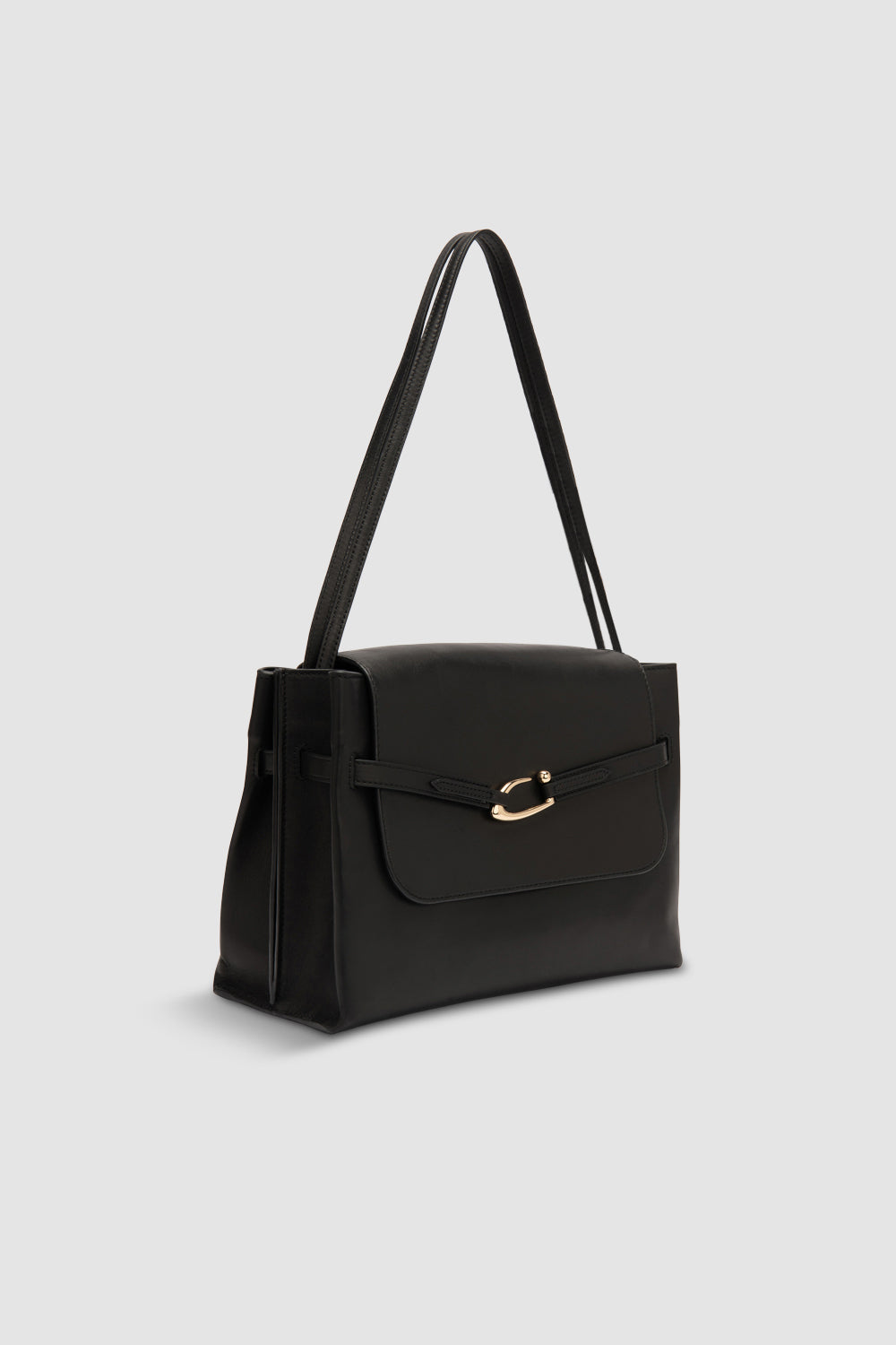 Cora Black Nappa Leather Shoulder Bag