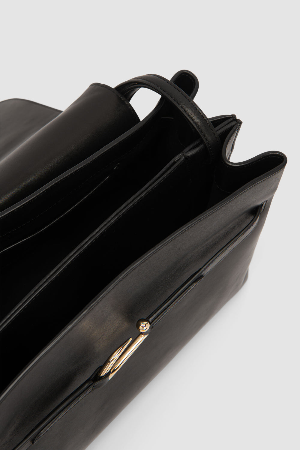 Cora Black Nappa Leather Shoulder Bag