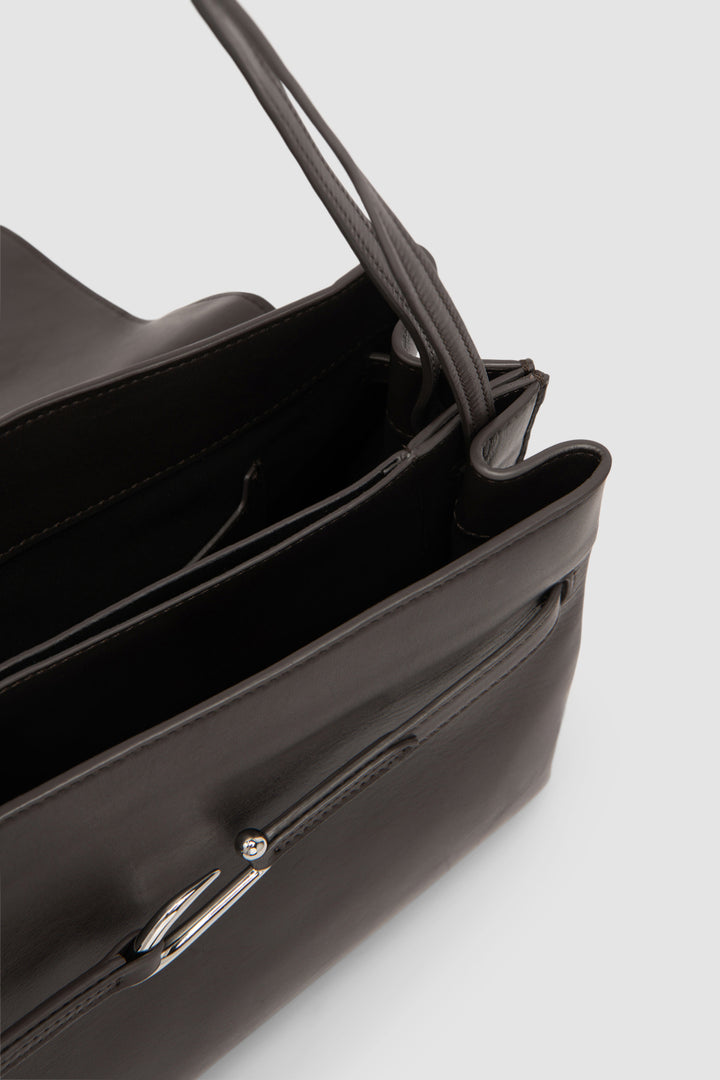 Cora Ristretto Nappa Leather Shoulder Bag